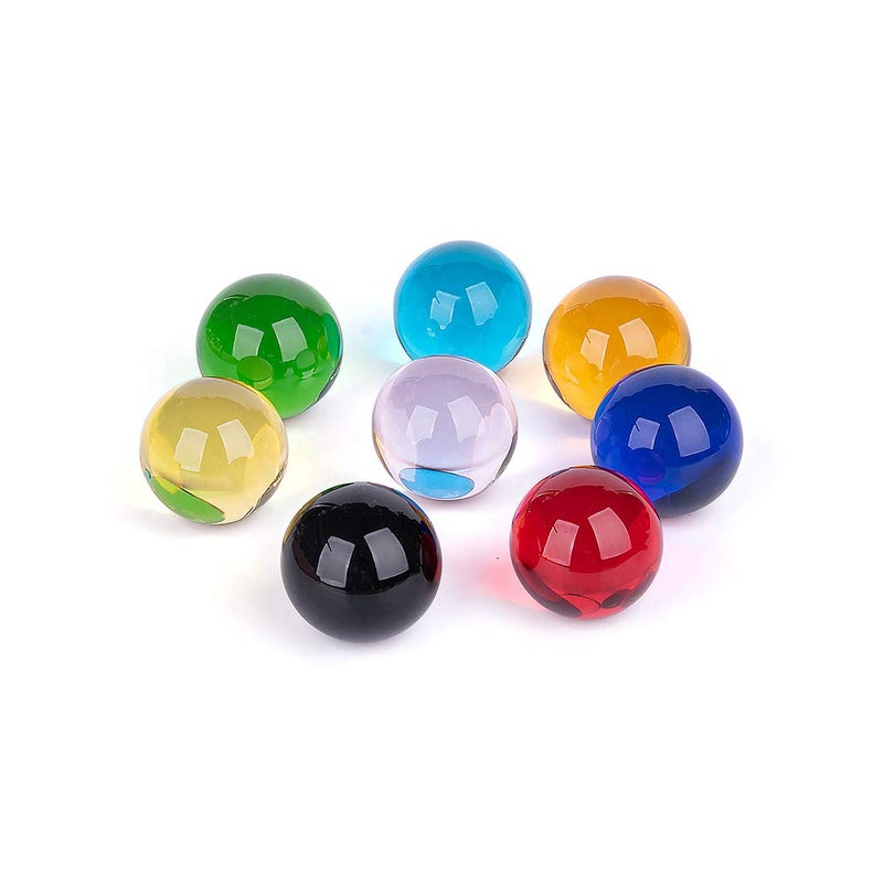 LONGWIN 8pcs Multicolor 40mm(1.6inch) Crystal Solid Ball Glass Sphere Gemstones Vase Fillers Fish Tank Decorations - Image 1